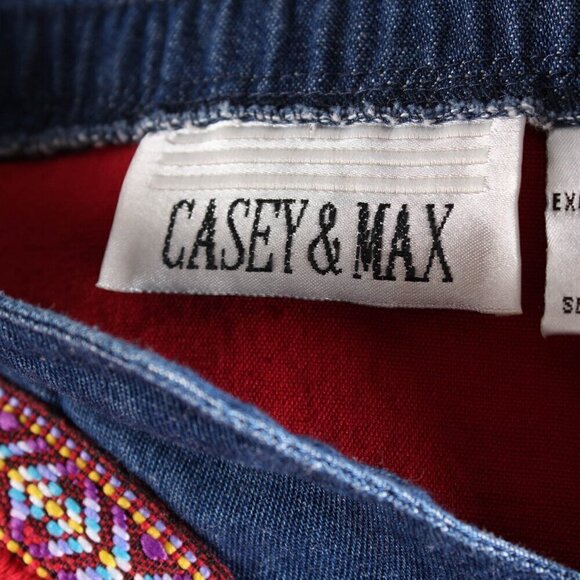 Casey & Max Vintage Red & Blue Fringe Top, Size Medium - Boho Vibes! - Picture 6 of 7